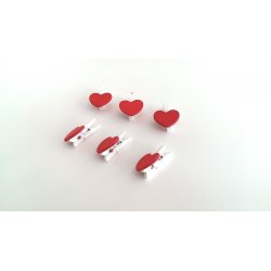 SET 6 MICRO MOLLETTINE BIANCHE CON CUORE