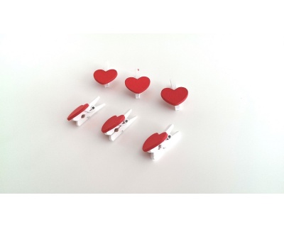SET 6 MICRO MOLLETTINE BIANCHE CON CUORE