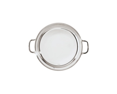 SAMBONET - CONTOUR Vassoio Tondo con maniglie 41cm silverplated