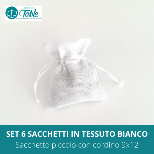 SET 6 SACCHETTI IN TESSUTO BIANCO