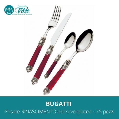 BUGATTI - Servizio posate RINASCIMENTO old silverplated- 75 pezzi