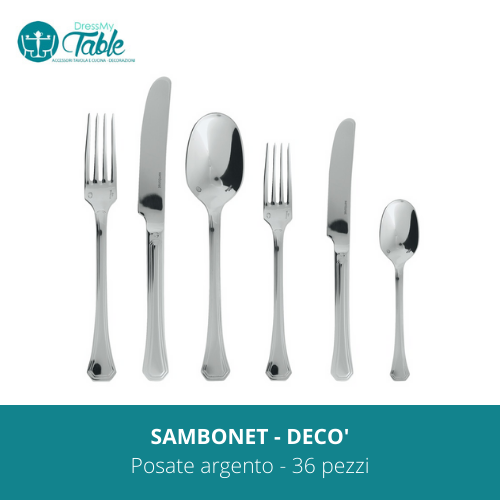 SAMBONET - DECO' Posate argento - 36 pezzi