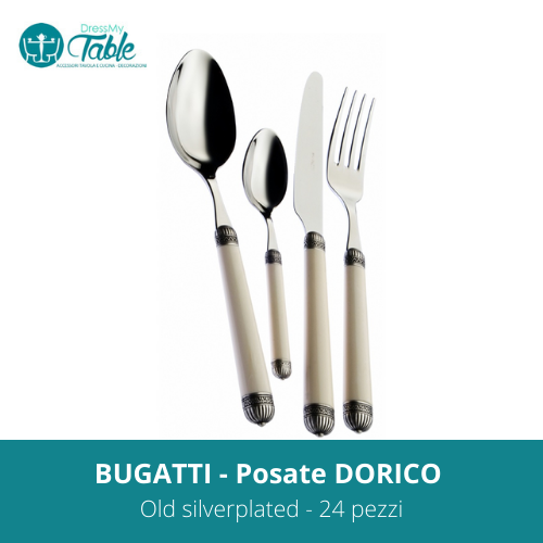 BUGATTI - Posate DORICO old silverplated- 24 pezzi